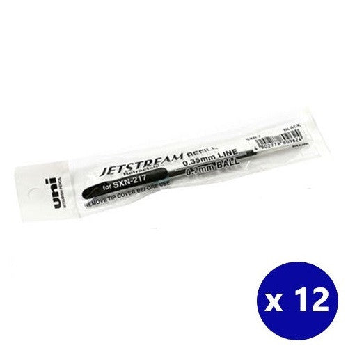 Uni SXR-7 Refill for Jetstream Retractable Rollerball 0.7mm Black Box of 12