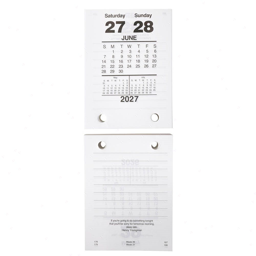 Sasco 2027 Desk Calendar Refill Top Opening 102 x 75mm