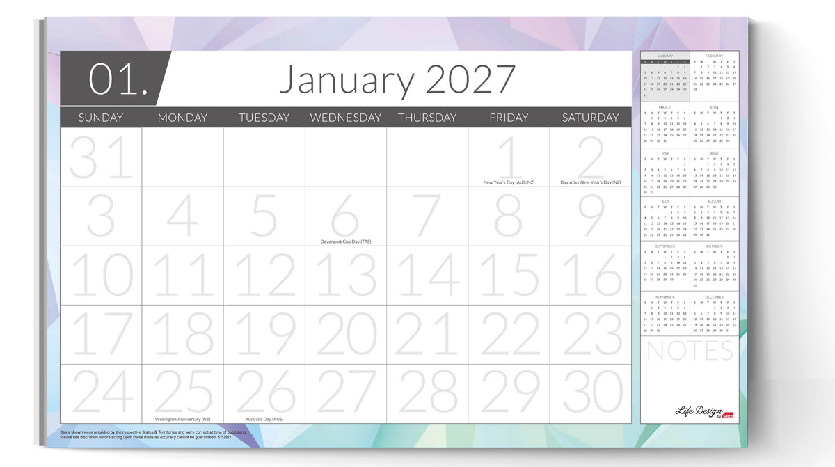 Sasco Life Design Nova Desk Planner 2027 450 x 276mm