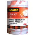 Scotch 502 Sticky Tape 24mm x 66m Clear Pack of 6
