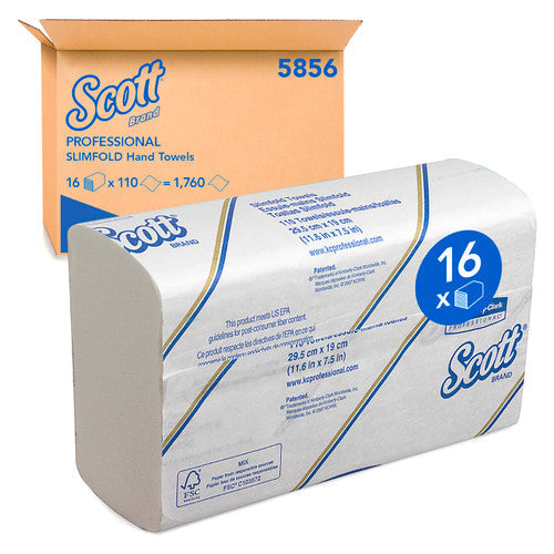 Scott Slimfold Hand Towel White 110 Sheets Pack of 12