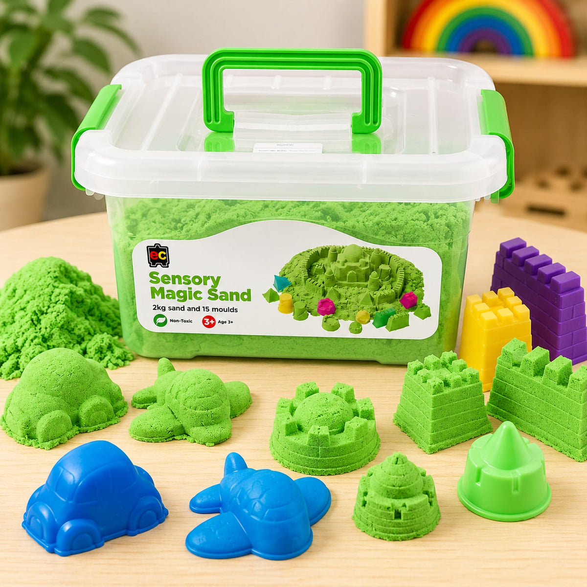 Sensory Magic Sand with Moulds 2kg Green