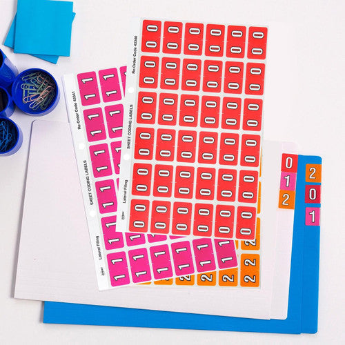 Avery Numeric Side Tab Colour Coding Starter Kit 25 x 42mm 400 Labels