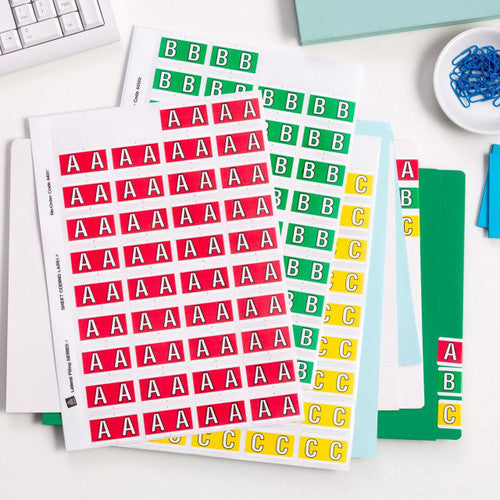 Avery Alphabetical B Side Tab Colour Coding Label 25 x 42mm Dark Green 240 Pack