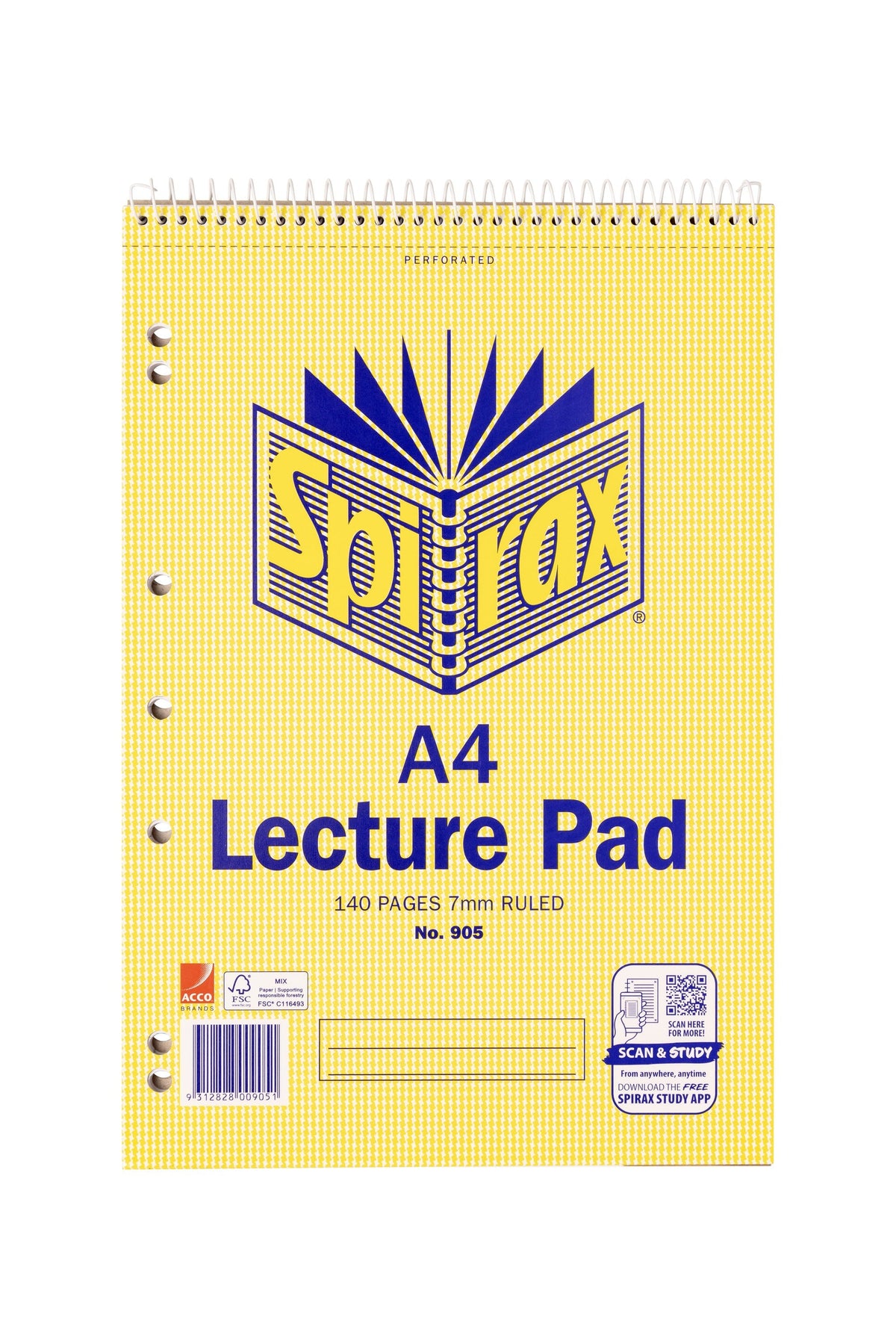 Spirax Spiral Lecture Book A4 Top Opening 140 Pages