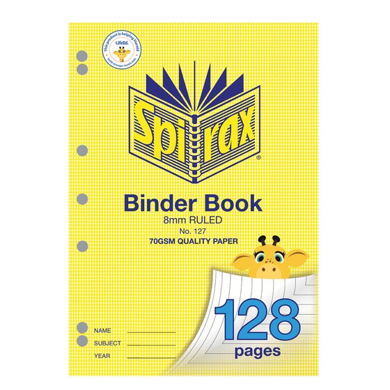 Spirax 127 Binder Book A4 128 Page 8mm Ruled