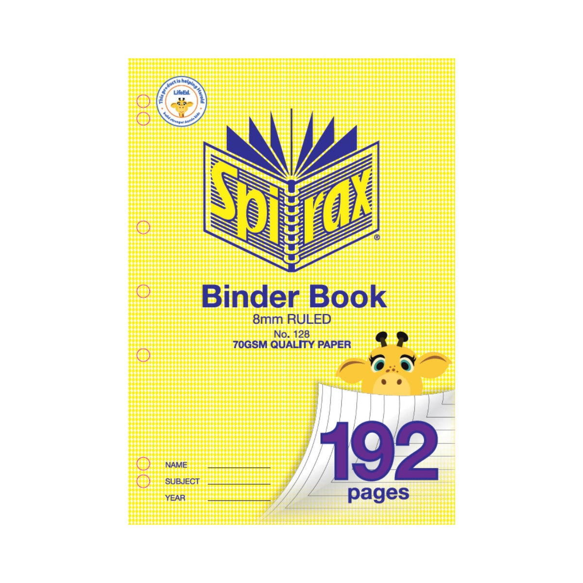 Spirax 128 Binder Book A4 192 Page 8mm Ruled