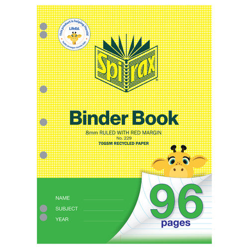 Spirax 229 Binder Book A4 96 Page 8mm Ruled