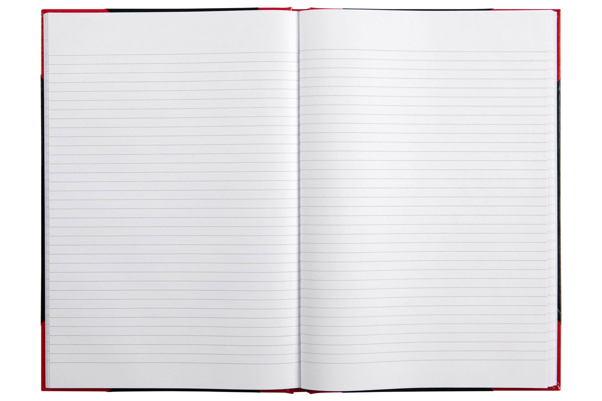 Spirax Black and Red Casebound Notebook A4 Box of 5