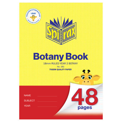 Spirax 181 Botany Book A4 48 Page Year 2