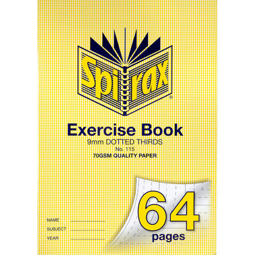 Spirax Exercise Book A4 64 Page 9mm Dotted Thirds