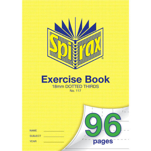 Spirax Exercise Book A4 96 Page 18mm Dotted Thirds