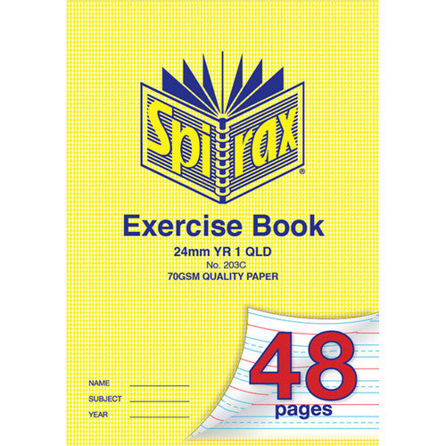 Spirax Exercise Book A4 QLD Ruled Year 1 24mm 48 Page