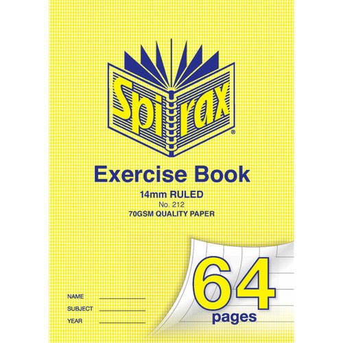 Spirax Exercise Book A4 14mm Ruled 64 Page 70gsm