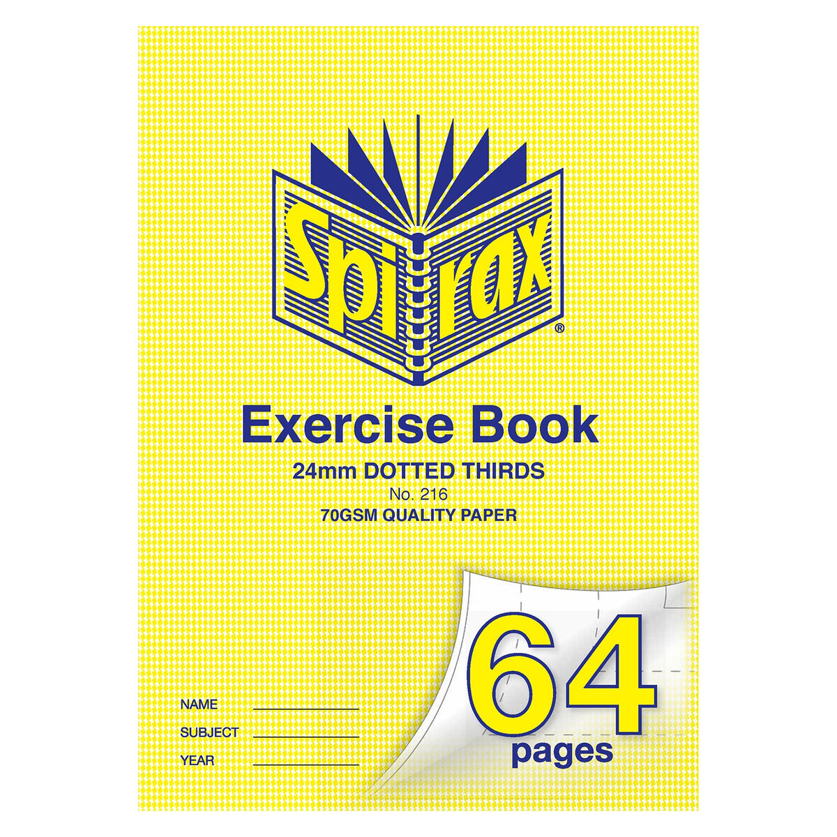 Spirax 216 Exercise Book A4 64 Page 24mm Dotted Thirds