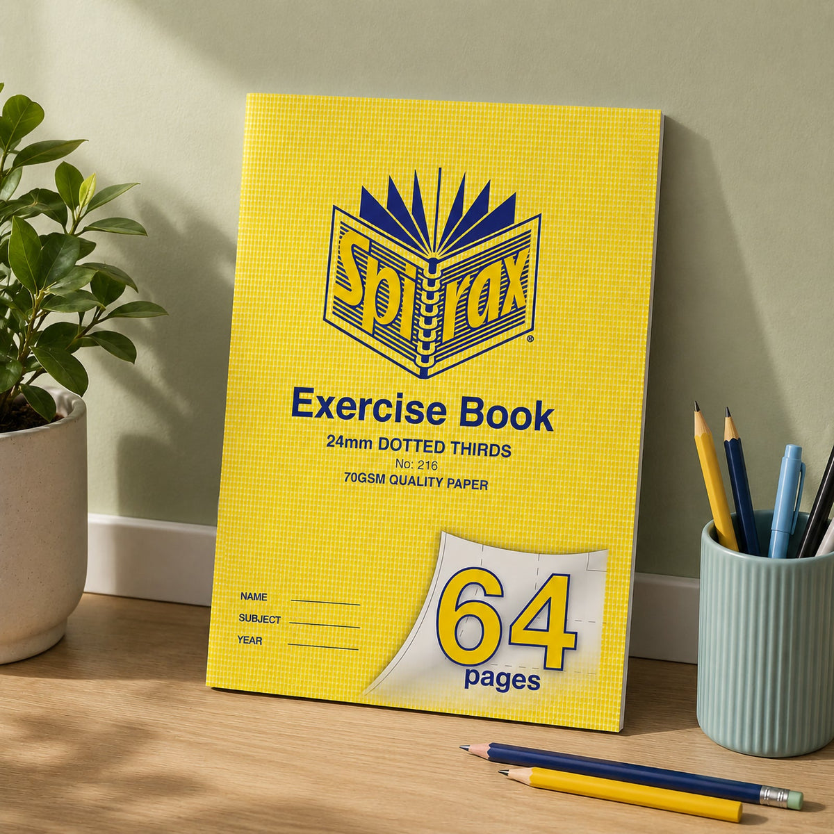 Spirax 216 Exercise Book A4 64 Page 24mm Dotted Thirds Pack 20