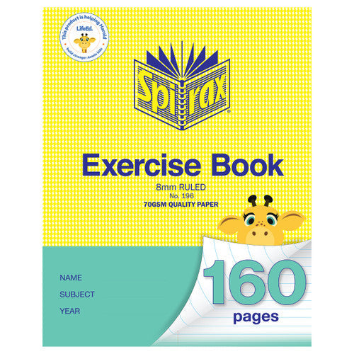 Spirax 196 Exercise Book 225 x 175mm 160 Page 8mm Ruled