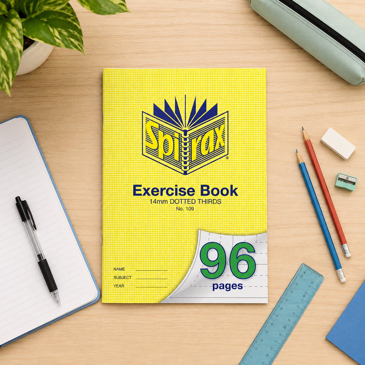 Spirax 109 Exercise Book A4 96 Page 14mm Dotted Thirds Pack 10