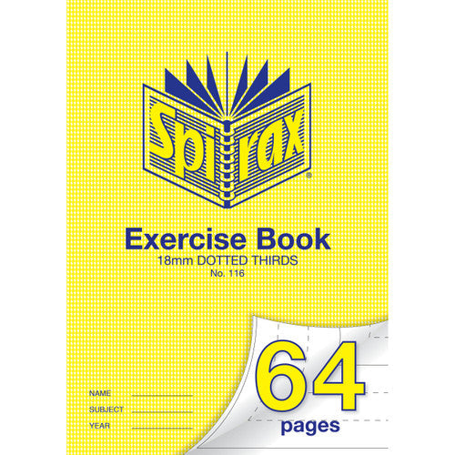 Spirax Exercise Book A4 64 Page 18mm Dotted Thirds