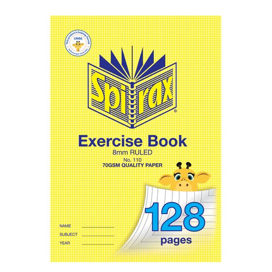 Spirax Exercise Book A4 128 Page 8mm Ruled