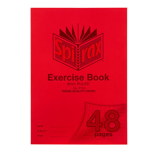 Spirax P100 Exercise Book A4 48 Page 8mm Ruled