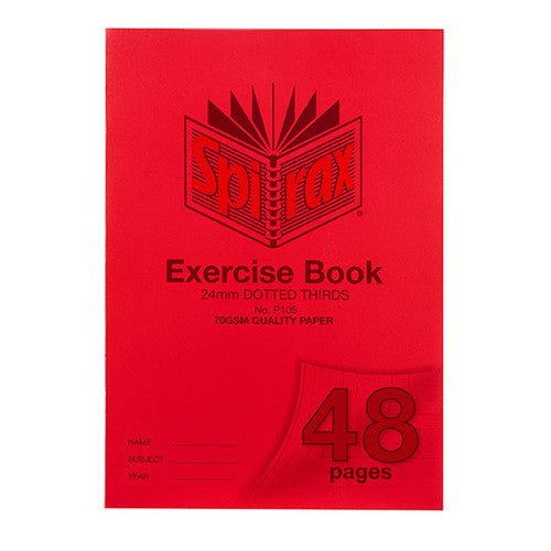 Spirax P105 Exercise Book A4 48 Page 24mm Dotted Thirds