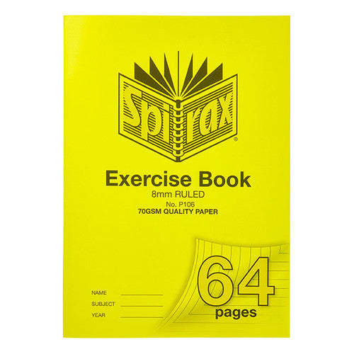 Spirax P106 Exercise Book A4 64 Page 8mm Ruled