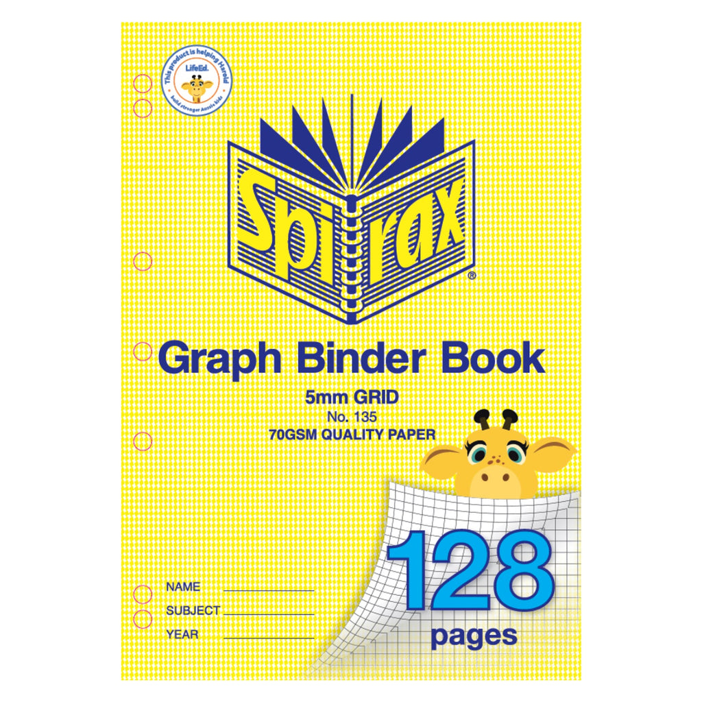 Spirax 135 Graph Binder Book A4 128 Page 5mm