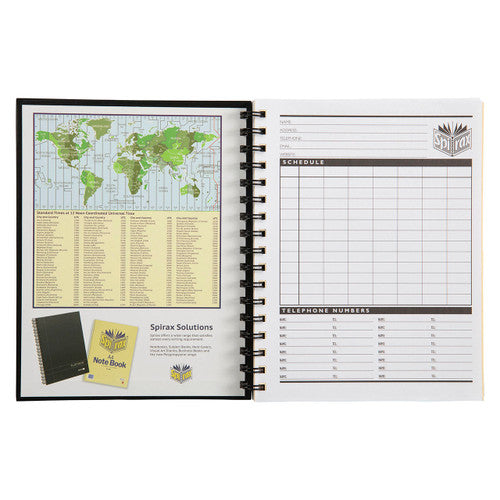 Spirax Hardcover Notebook 225x175mm 200 Pages Black