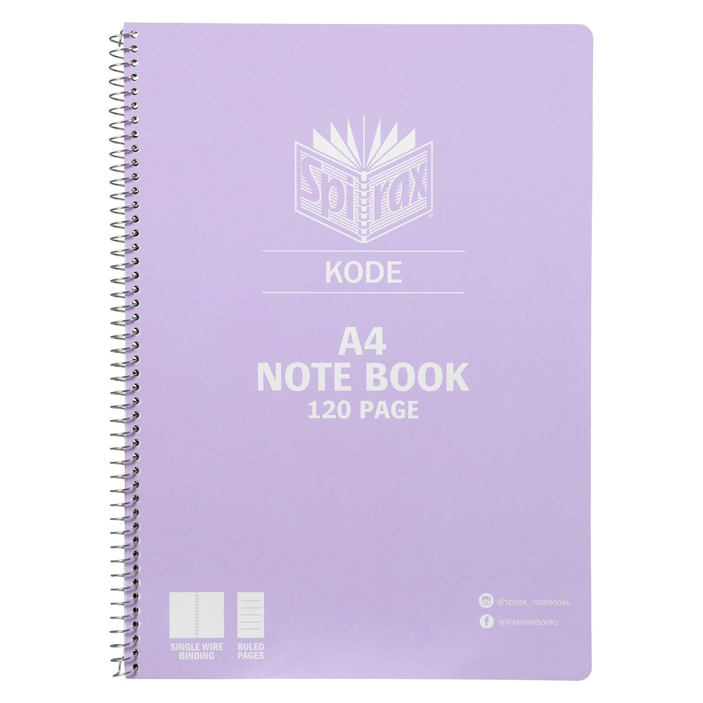Spirax Kode A4 Notebook 120 Page 7mm Metallic Assorted Box 25
