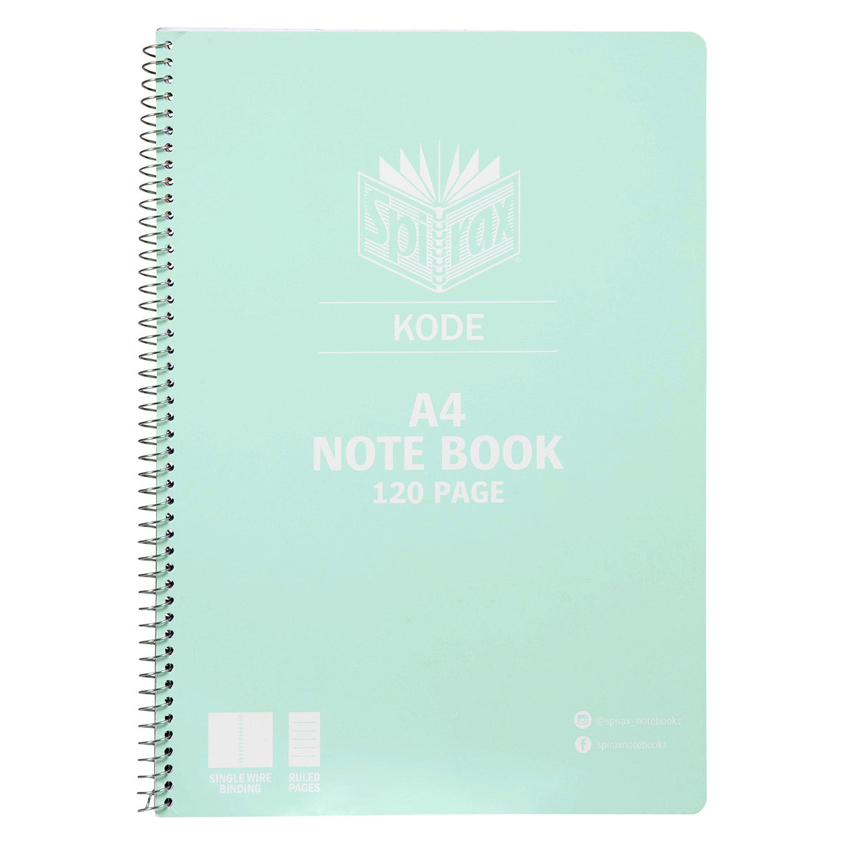Spirax Kode A4 Notebook 120 Page 7mm Metallic Assorted Box 25
