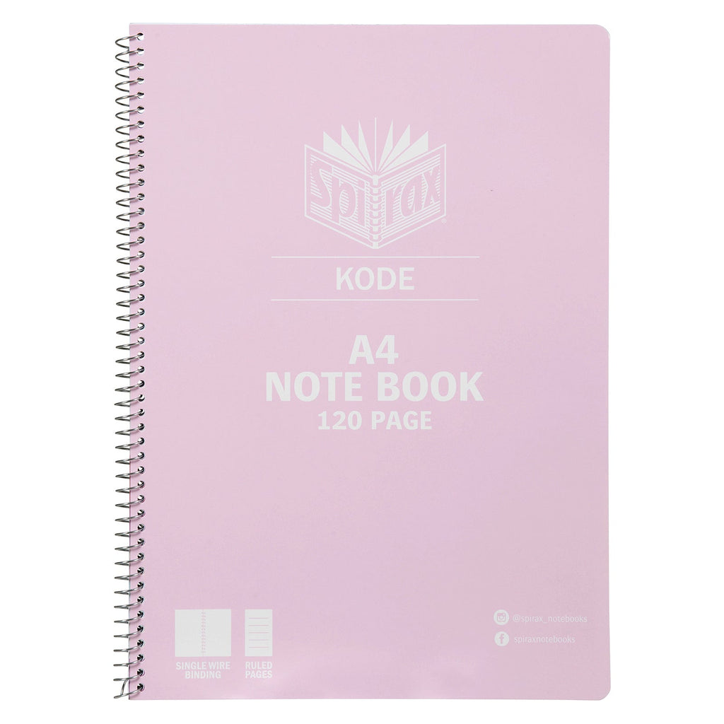 Spirax Kode A4 Notebook 120 Page 7mm Metallic Assorted Box 25