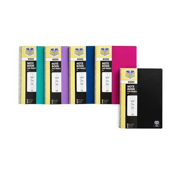 Spirax Kode Polypropylene Notebook A4 240 Pages Assorted Box of 15