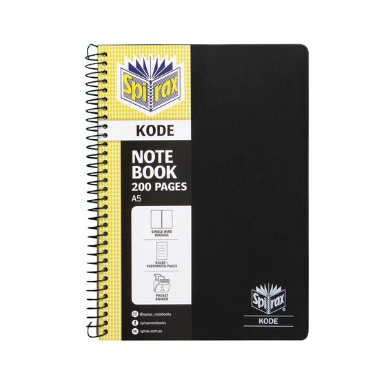 Spirax Kode Polypropylene Notebook A5 200 Pages Assorted Box of 15