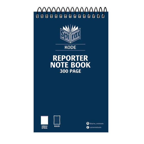 Spirax Kode Reporter Notebook 220x112mm 300 Page Box of 10