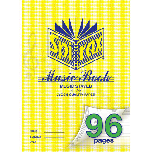 Spirax Music Staved Book A4 96 Pages