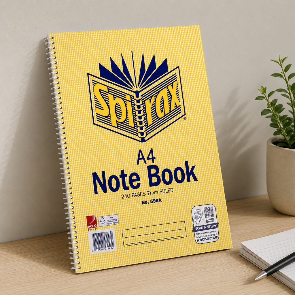 Spirax 595A Notebook A4 Side Opening 240 Page 7mm Pack 12