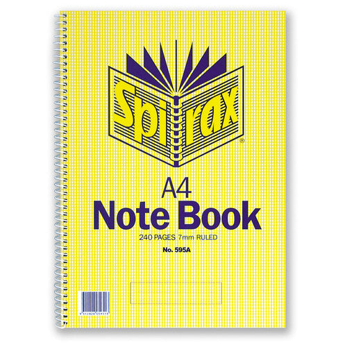 Spirax Spiral Notebook A4 Side Opening 240 Pages