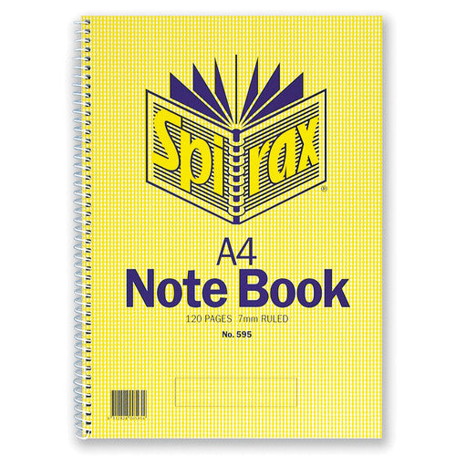 Spirax 595 Notebook A4 120 Page Side Opening SRT Pack of 10