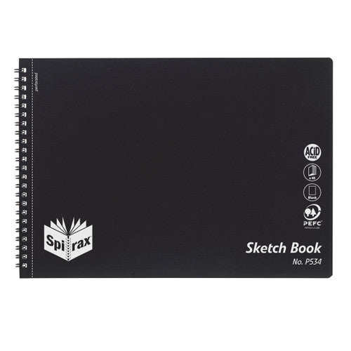 Spirax Polypropylene Sketch Book Side Opening A4 40 Pages