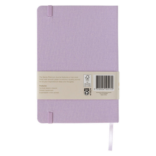 Spirax Platinum Journal Linen-Look A5 160 Page 7mm Lined Iris Pack of 10