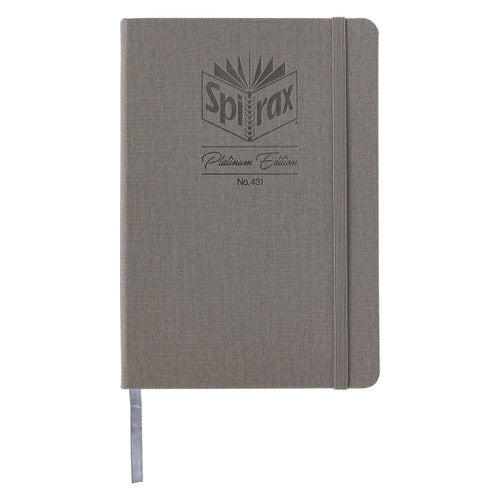 Spirax Platinum Journal Linen-Look A5 160 Page 7mm Lined Storm Pack of 10