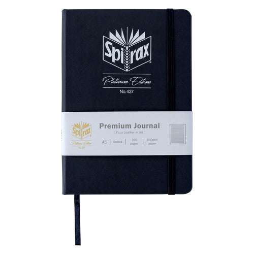 Spirax Platinum Premium Journal A5 160 Page Dotted Jet Pack of 10