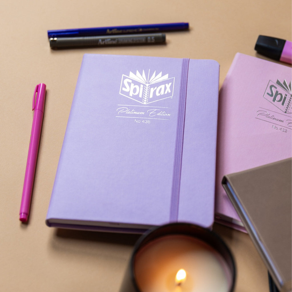 Spirax Platinum Premium Journal A5 160 Page Dotted Lilac Pack of 10
