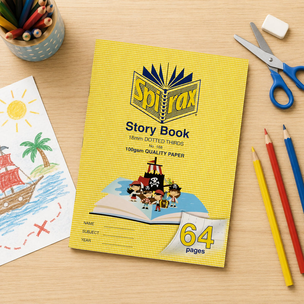 Spirax 168 Story Book 332 x 240mm 64 Page 18mm Dotted Thirds Pack 10