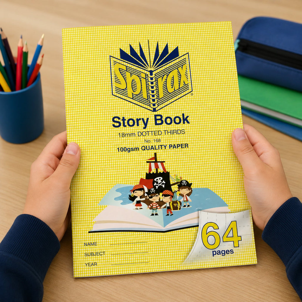 Spirax 168 Story Book 332 x 240mm 64 Page 18mm Dotted Thirds Pack 10