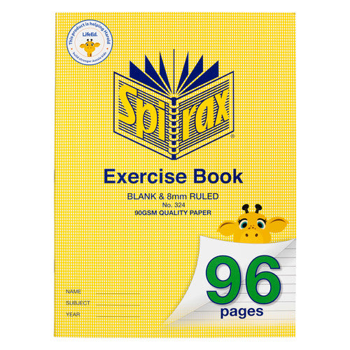 Spirax 324 Super Size Botany Book 320 x 235mm 96 Page 8mm Ruled and Blank