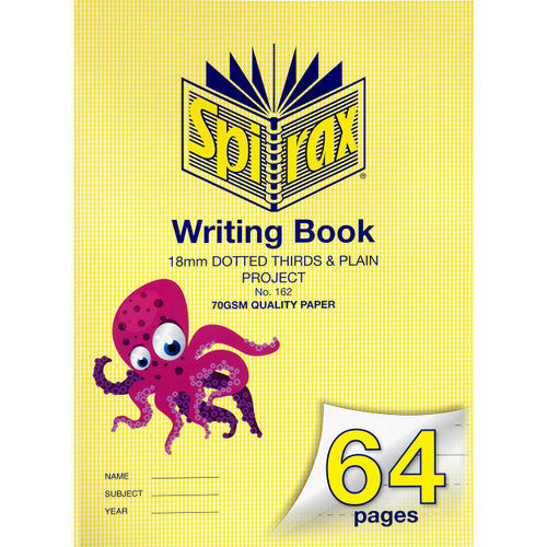 Spirax 162 Writing Book 64 Page 18mm Dotted Thirds and Plain Project