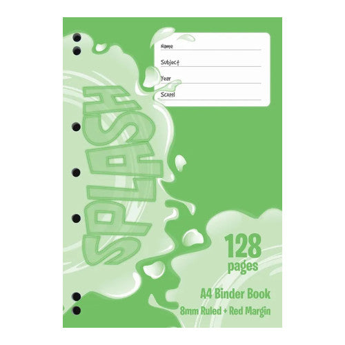 The Note Group Splash Binder Book A4 128 Page 8mm Ruled Pack of 10