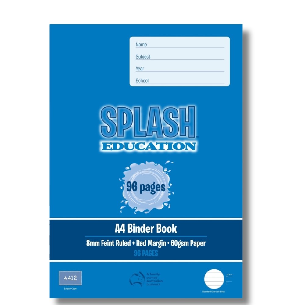 The Note Group Splash Binder Book A4 96 Page 8mm Ruled